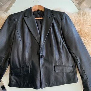 Black leather jacket